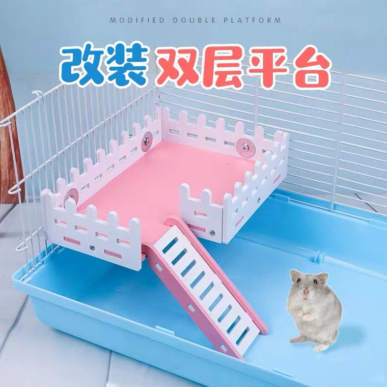 tầng gỗ màu hàng rào 2 size dành cho hamster