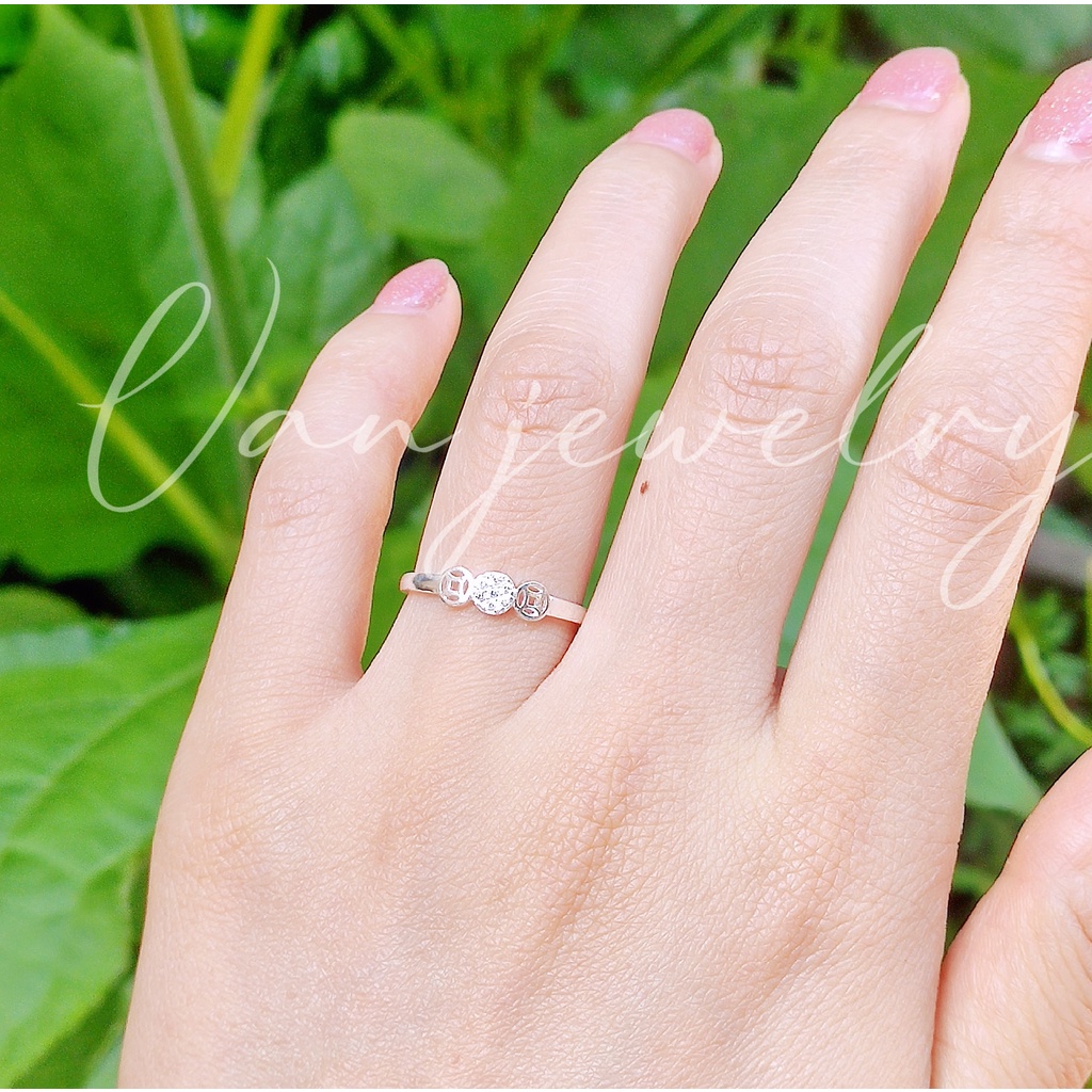 Nhẫn bạc Nhẫn kim tiền nhỏ Van jewelry V10147 thiết kế đơn giản