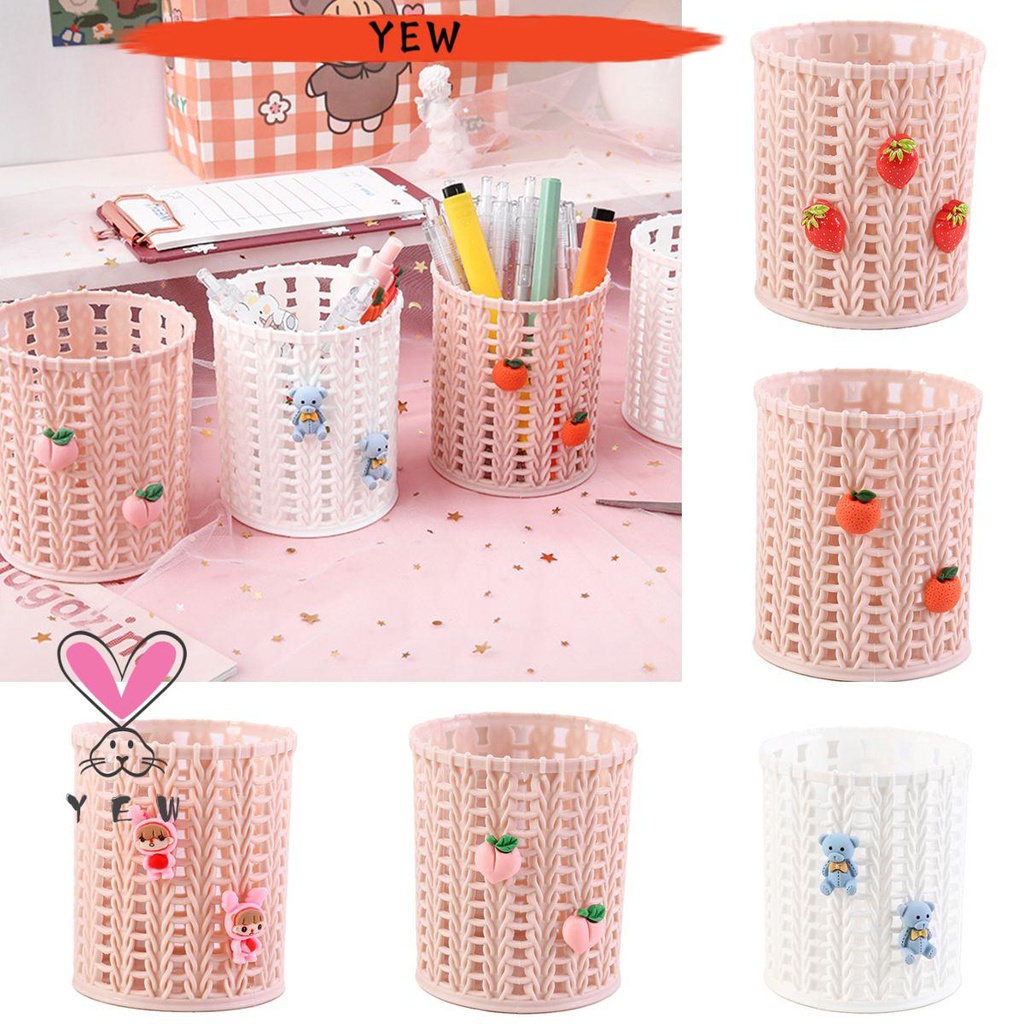 Hộp Đựng Bút/ Cọ Trang Điểm Để Bàn Họa Tiết Hoạt Hình Dễ Thương Tiện Dụng Cho Học Sinh