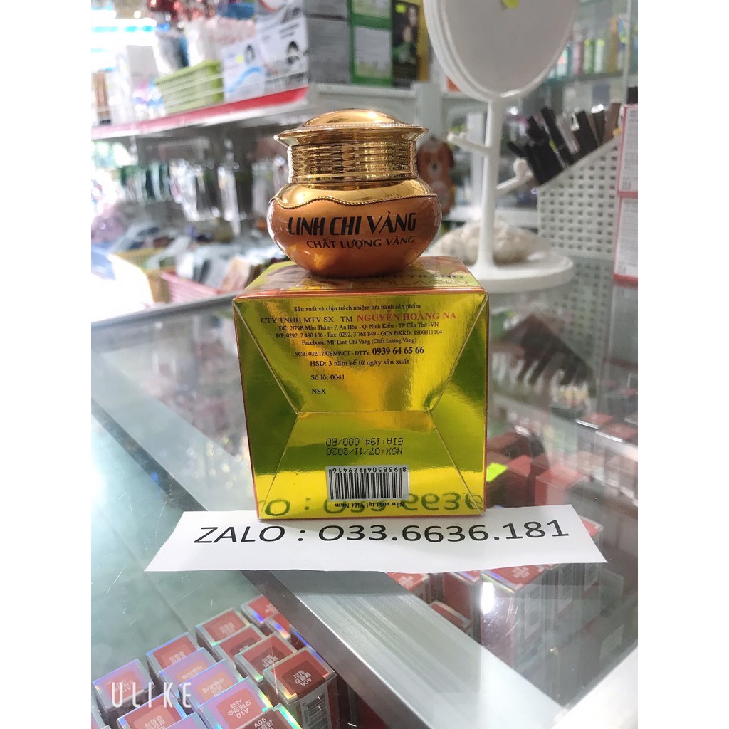 Kem linh chi vàng siêu trắng da collagen 25g  giá trên bao bì lên