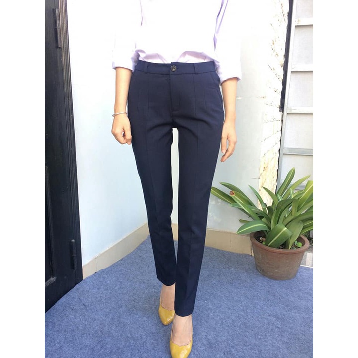 Quần Tây Học Sinh Sinh Viên, Dáng Cơ bản Lưng Cao Ngang Rốn, Vải Tuyết Mưa cao cấp có Bigsize 85KG