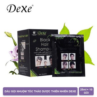 Dầu gội đen tóc Dexe 100% thảo dược 25ml x10