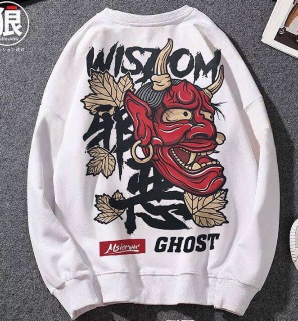 Áo sweater unisex nam nữ ghost có bigsize vải nỉ bông dày dặn | BigBuy360 - bigbuy360.vn