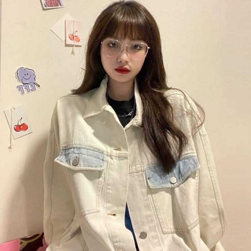 Áo khoác Denim trắng