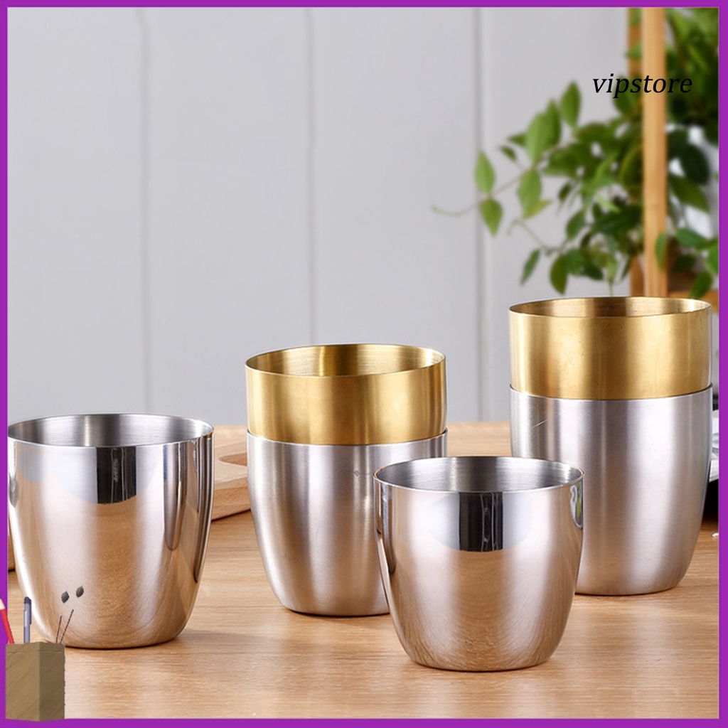 【VIP】  240/300ml Water Cup Large Opening Anti-shock Stainless Steel Home Wear-resistant Bear Juice Cup for Kitchen