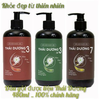 DẦU GỘI DƯỢC LIỆU THÁI DƯƠNG 3 và 7 THÁI DƯƠNG CHAI 480ml, NGĂN NGỪA RỤNG TÓC, GÀU NGỨA