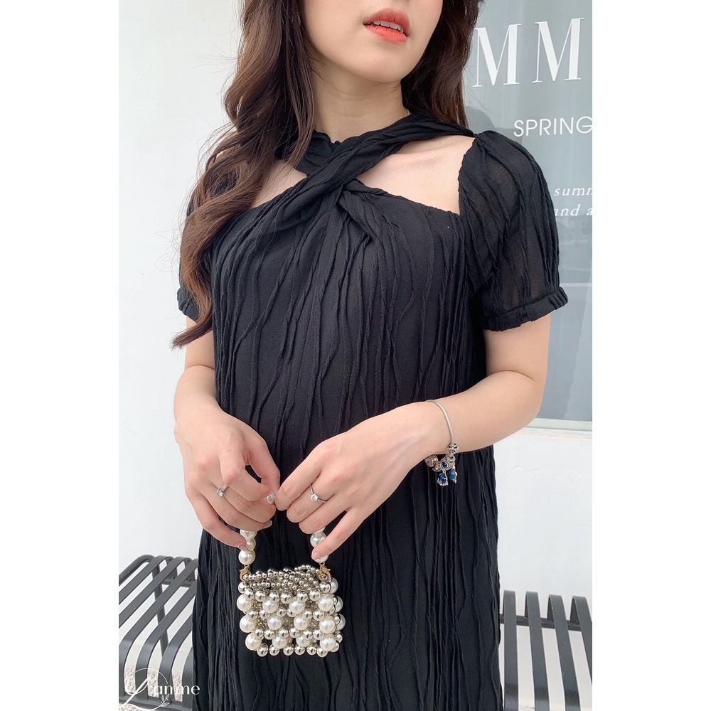 Váy bầu Eve Dress xoắn cổ, form dáng basic dễ mix match thiết kế bởi LAMME