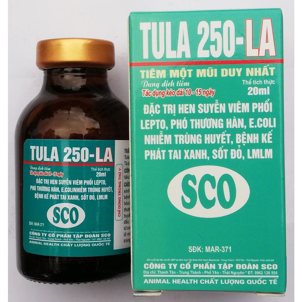 1 lọ TU LA 250 Loại 20ml Chuyên Dùng cho gia súc, gia cầm, chó, mèo