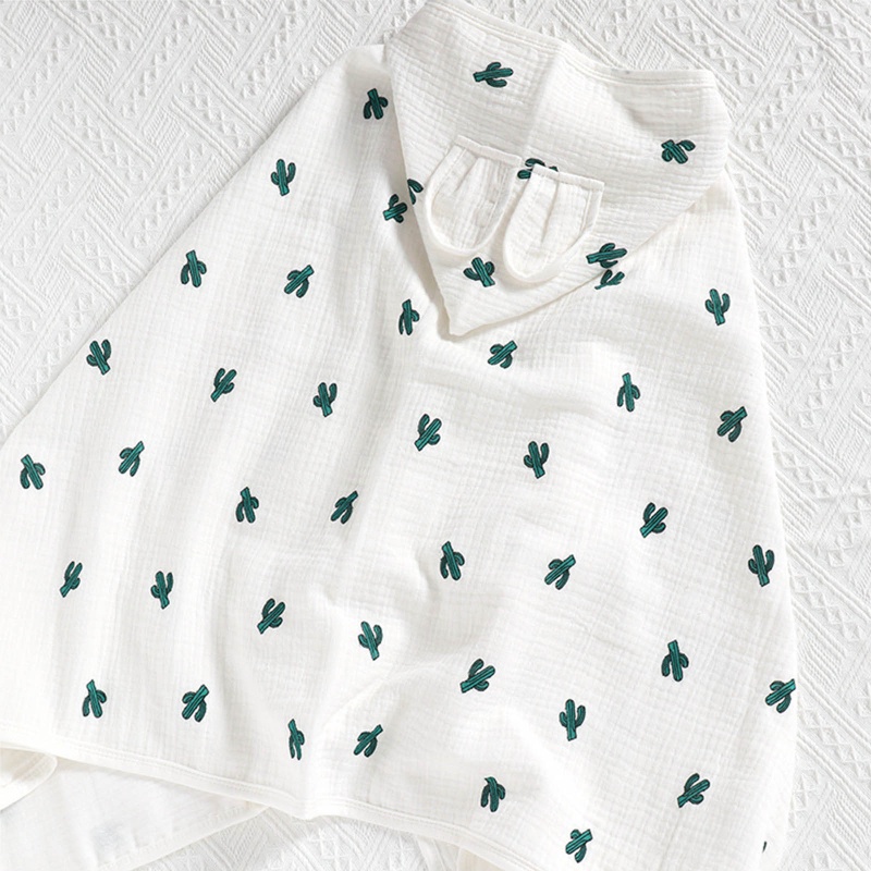 Khăn Choàng Tắm Bằng Cotton Mềm Mại In Họa Tiết Hoạt Hình Cho Bé
