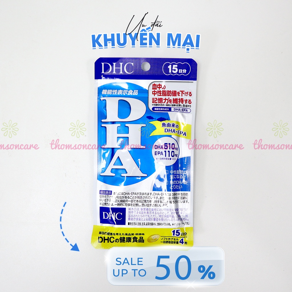 Bổ não DHC - Bổ sung DHA từ dầu cá tự nhiên, tăng cường trí não, tăng tập trung - Hàng Chính Hãng DHC Nhật Bản