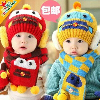 Mũ Len Ấm Có Bịt Tai Kèm Khăn Cho Bé Mẫu Mới 2017