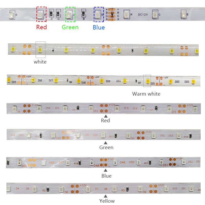 GBKOF Đèn LED dải 5M LED RGB 3528 SMD 300 Đèn chiếu sáng LED chống thấm DC 12V Đèn dải Phòng, Phòng ngủ, TV, Nhà bếp, Trang trí bàn