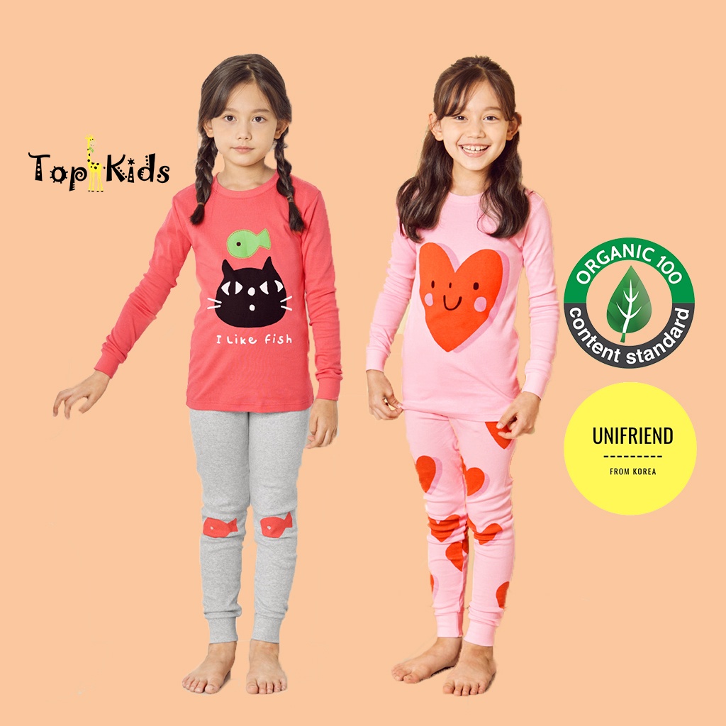Bộ đồ dài tay thu đông bé trai và bé gái Unifriend Hàn Quốc-Topkid