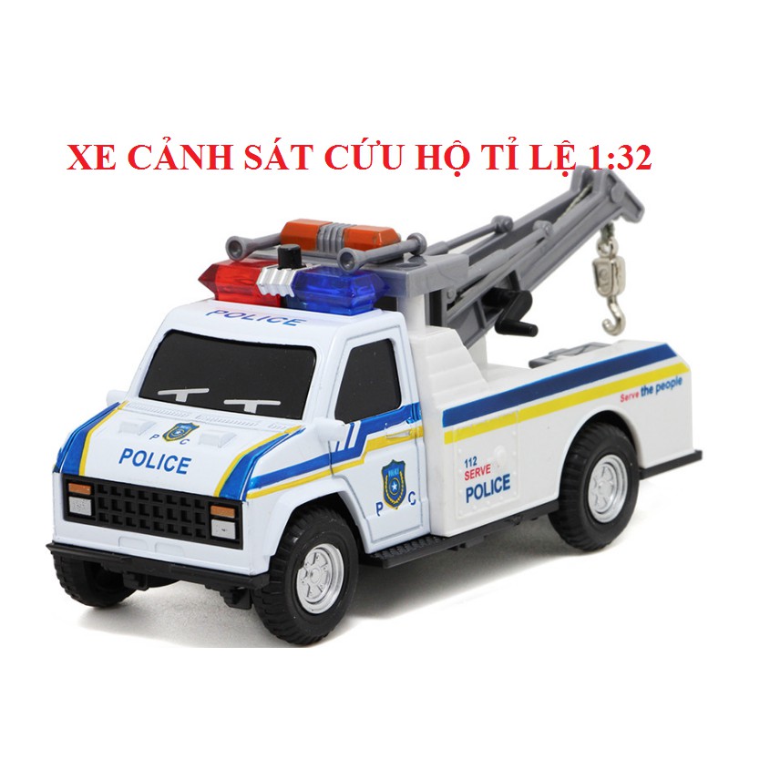 Xe cảnh sát cứu hộ đồ chơi trẻ em có nhạc và đèn