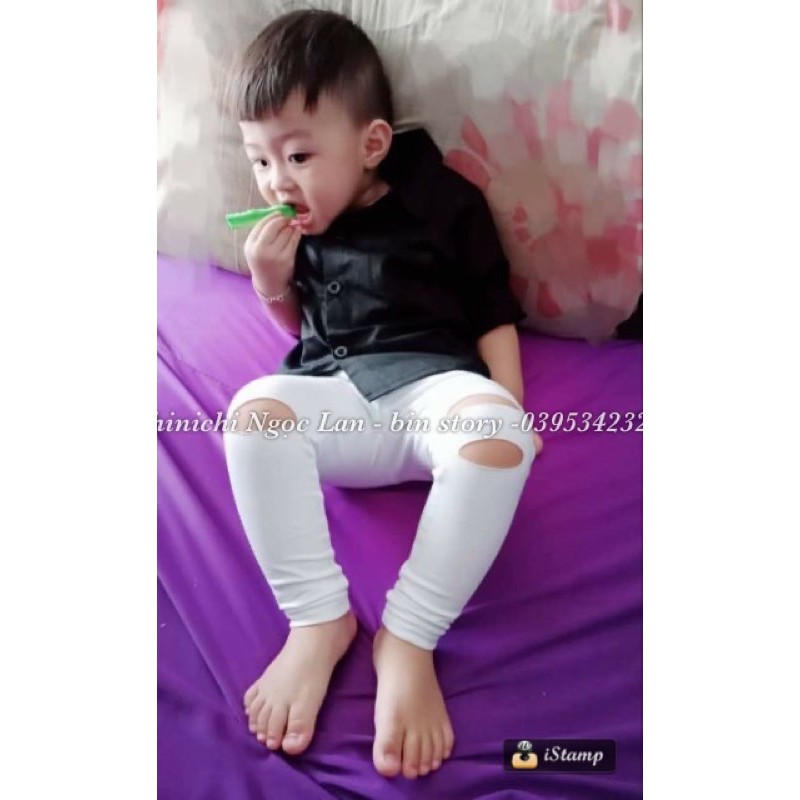 Quần rách gối  cho bé