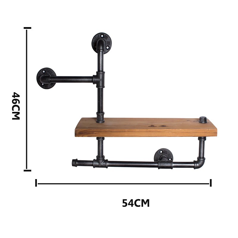 kệ treo tường chất liệu gỗ và ống săt bền đẹp trang trí phòng sáng tạo, độc, lạ TRENDDECOR.vn