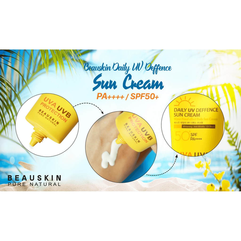 Kem chống nắng kiểm soát dầu chống thấm nước BEAUSKIN Daily UV Deffence Sun Cream 50ml