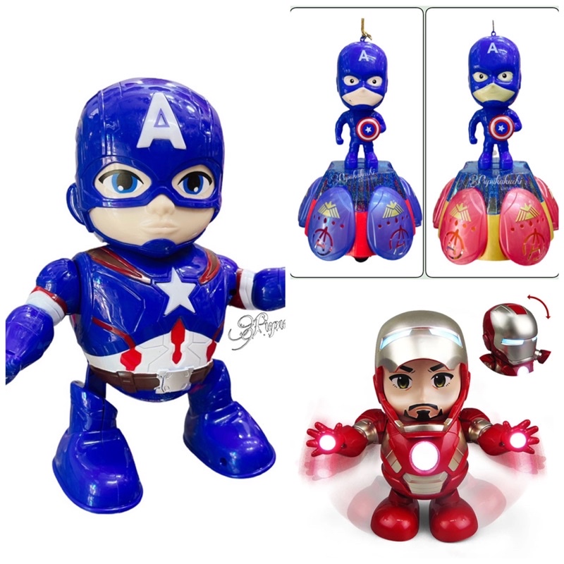 Lồng Đèn Trung Thu Pin Captain America/Iron Man Có Đèn Nhạc Cho Bé