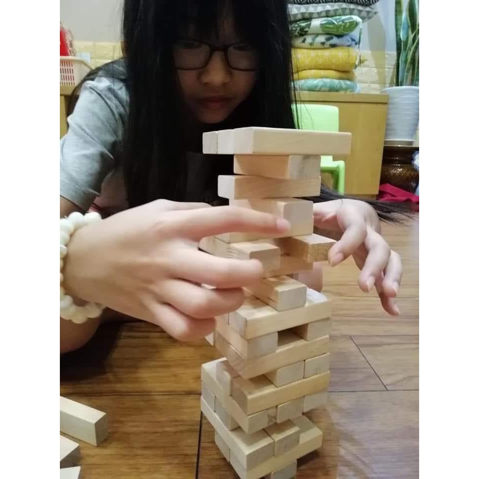 Thanh gỗ Bạch Dương, JenGa, Xếp Hình DOMINO 1kg 55-60 tấm  giúp trẻ vui chơi sáng tạo