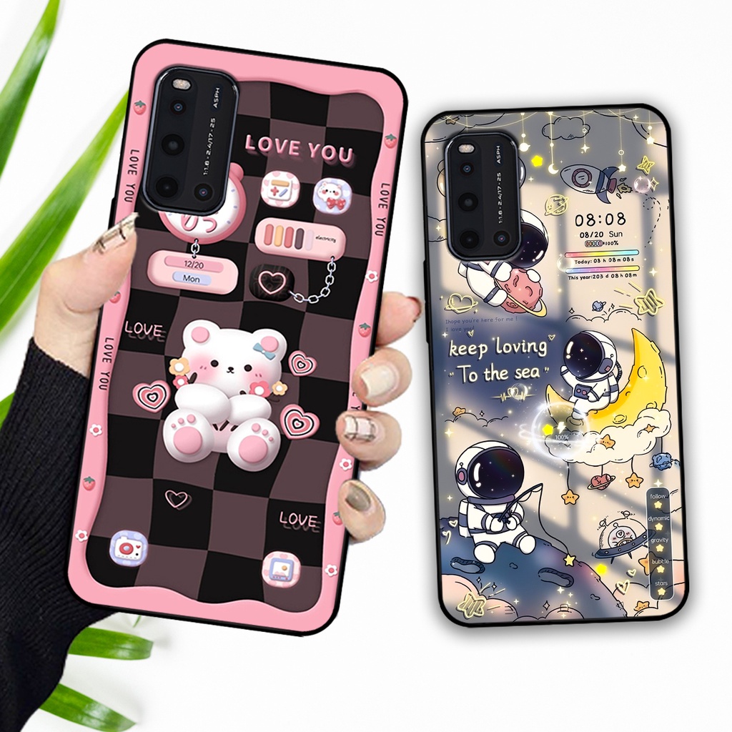 Ốp lưng Vivo V19 hình gấu, vũ trụ ngân hà chibi. ốp chống sốc bền đẹp