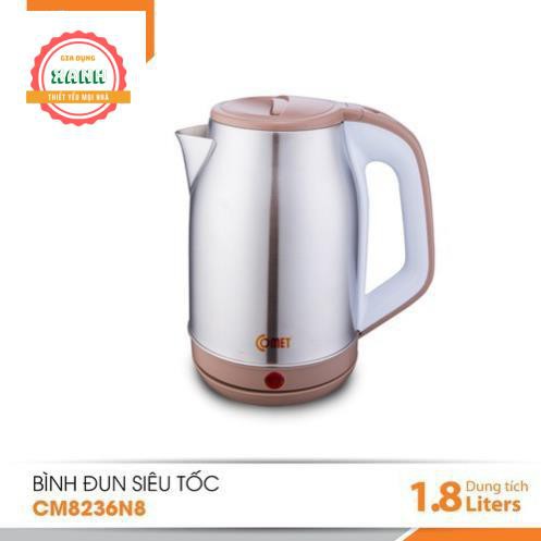 Bình đun siêu tốc 1.8L Comet CM8236N8, GIAO MÀU NGẪU NHIÊN