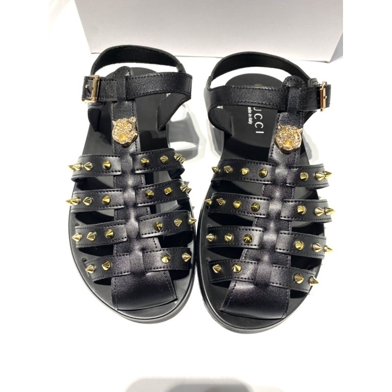 Dép rọ nam gc quai da đính đinh đế đúc, dép bịt đầu nam hàng Fullbox.