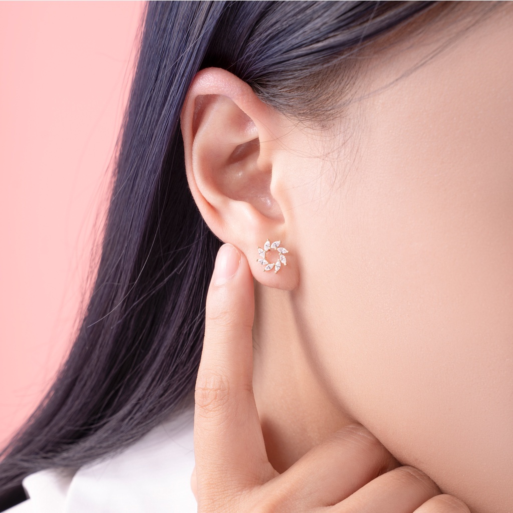 Bông Tai Nữ Vàng 14K BTAM97 Huy Thanh Jewelry