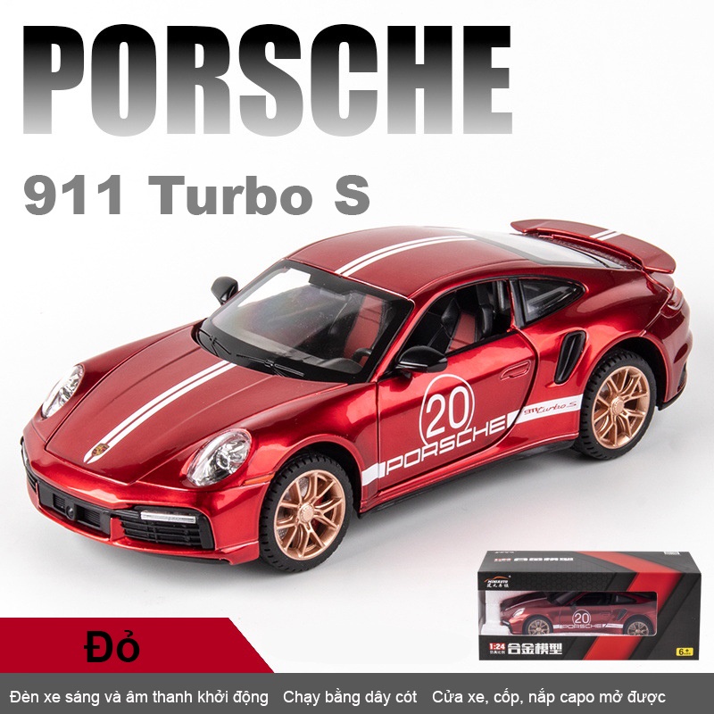 Mô hình siêu xe Porsche 911 Turbo S tỉ lệ 1:24 chất liệu hợp kim, cửa mở được