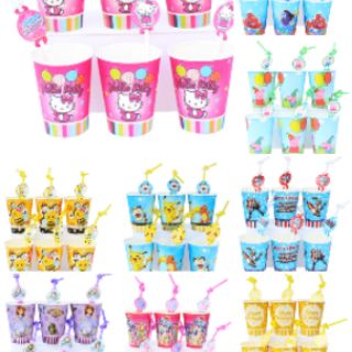 Ly giấy sinh nhật bé gái-set 6 cái (nhiều mẫu)