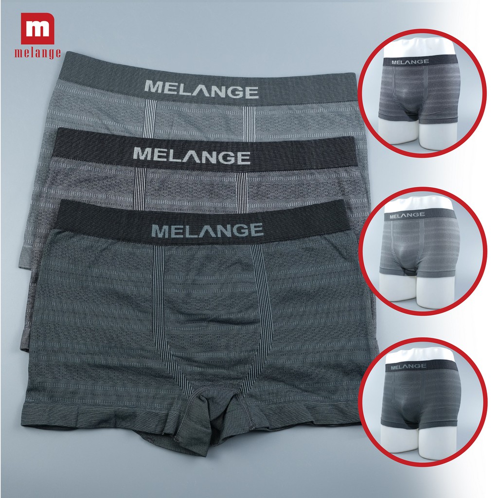 Combo 3 Quần Lót, Quần Sịp Nam Boxer Melange Siêu Co Giãn, Thoáng Mát, Mềm Mại - MN.22.04