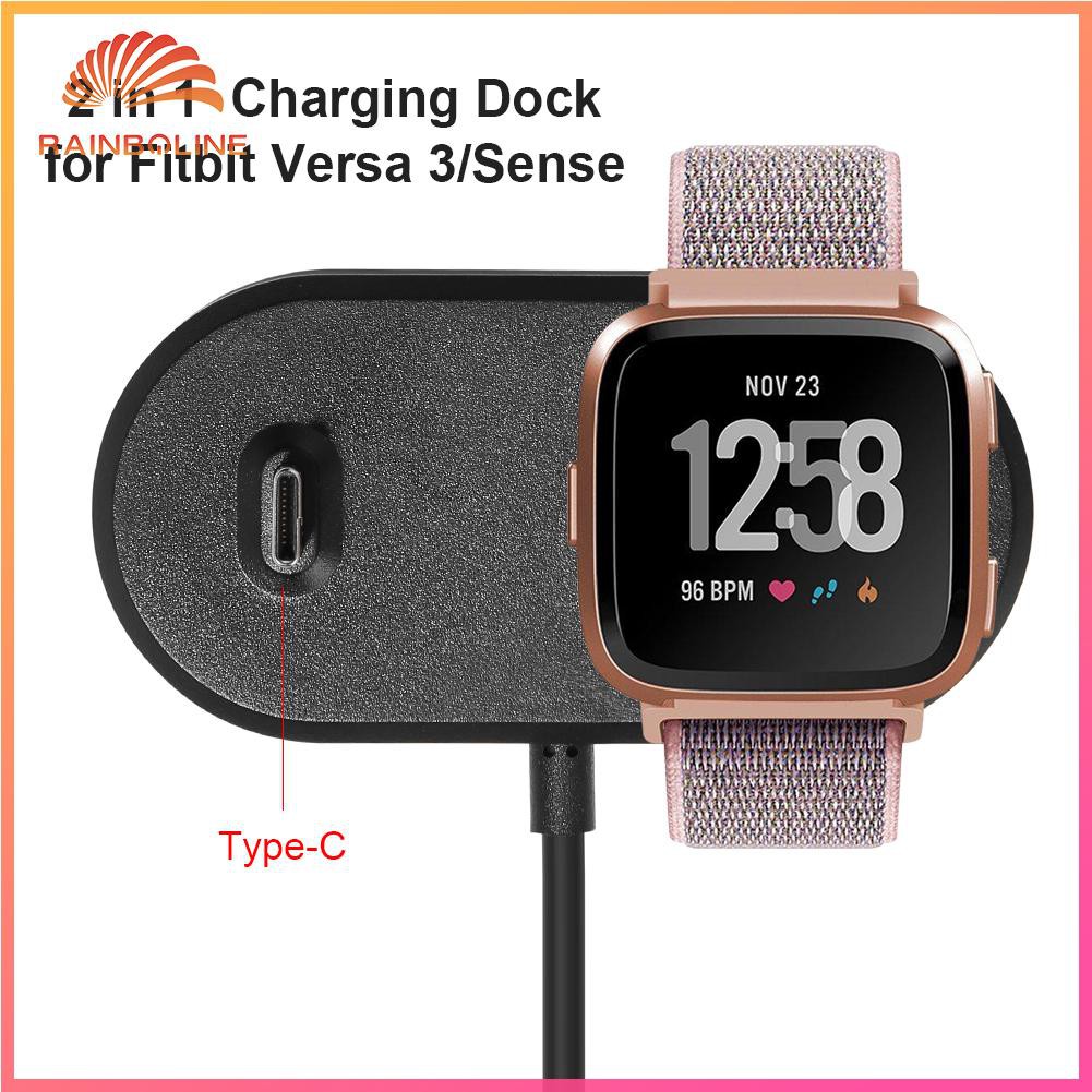 Đế Sạc Chuyên Nghiệp 2 Trong 1 Cho Đồng Hồ Thông Minh Fitbit Versa 3