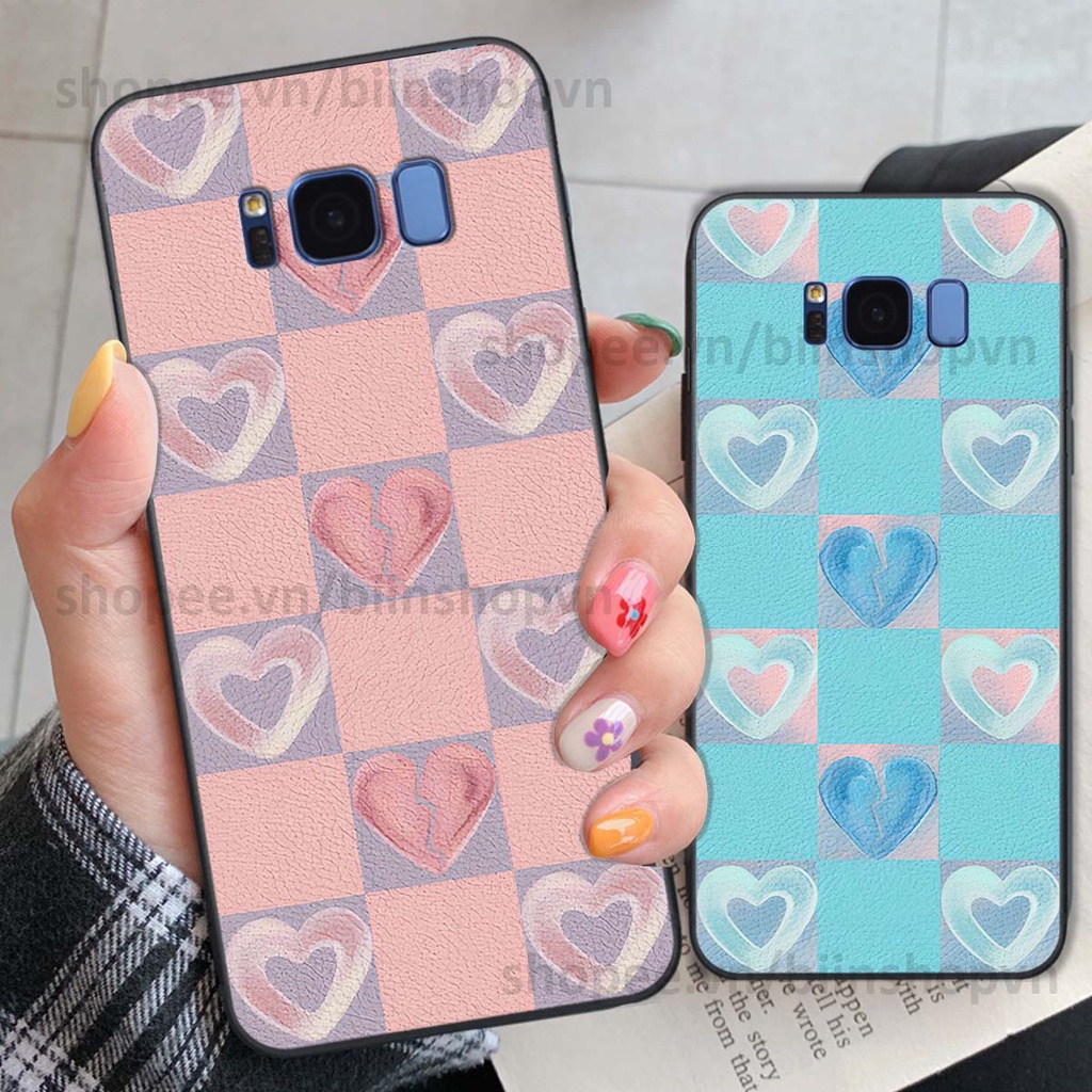 Ốp Samsung S8 / S8 Plus / S8+ caro trái tim nhiều màu sắc, đầy cá tính, khẳng định phong cách