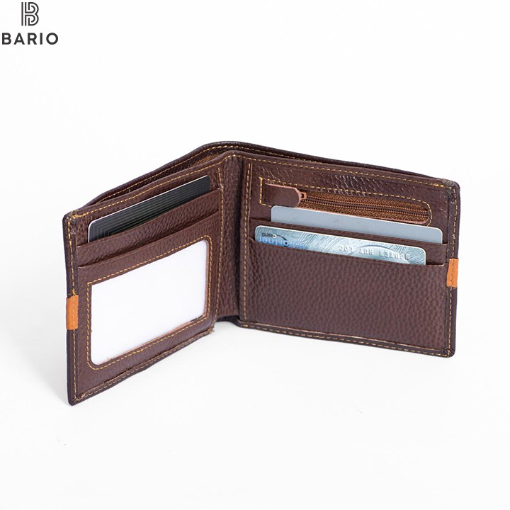 Ví da nam bóp da nam da bò miu hạt nhỏ thật phối màu cao cấp