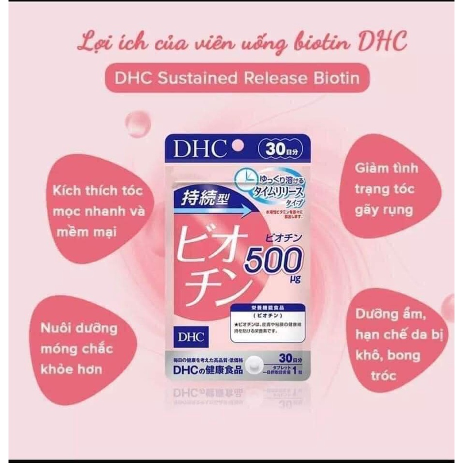 Viên Uống DHC Biotin Ngăn Rụng Tóc Sustained Release Biotin 30 Ngày (30 Viên)