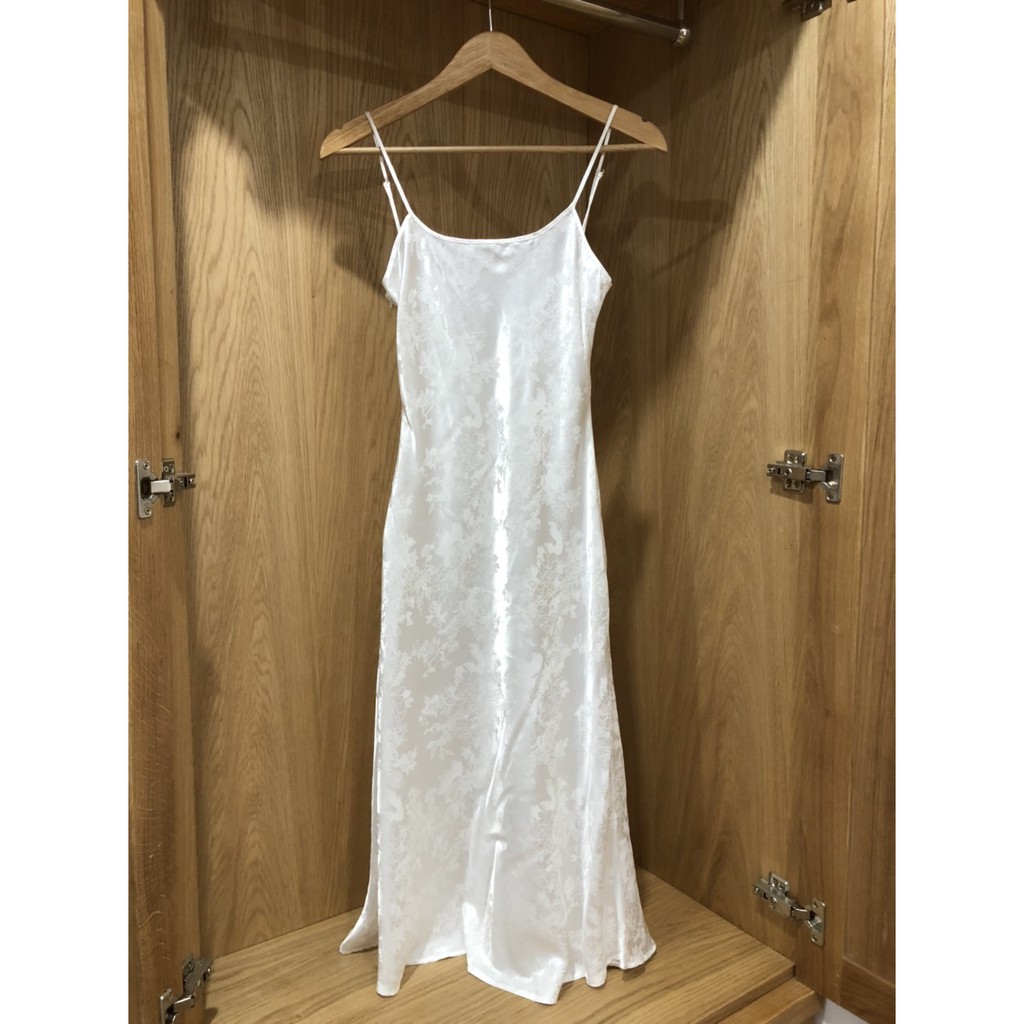 Váy lụa trắng - Midi satin Dress "white"