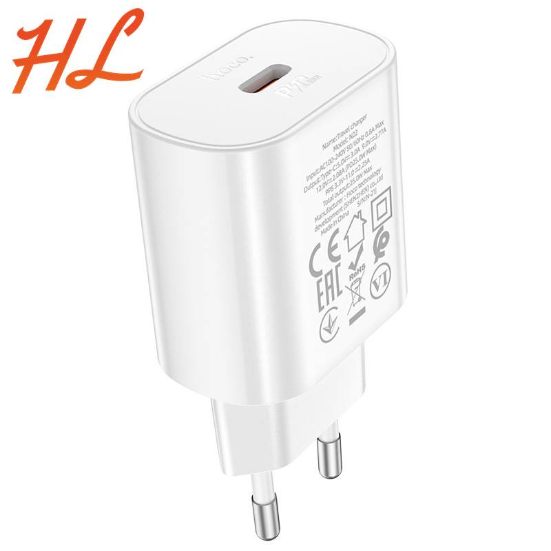 Cốc Sạc PD25W Hoco N22 - 1 cổng Type-C chất liệu cao cấp chống cháy - Hưng Long PC
