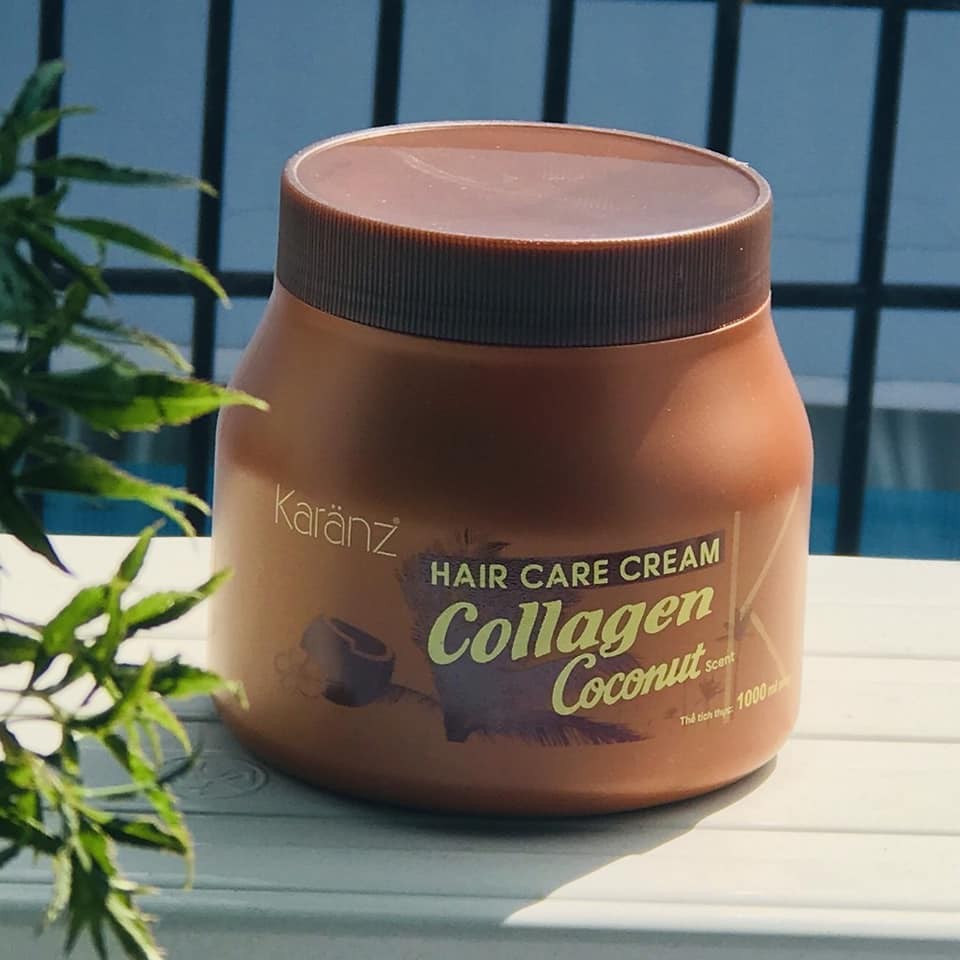 Hấp dầu (kem ủ tóc) mềm mượt, phục hồi khô xơ, hư tổn Collagen Coconut (Hương Dừa) Karanz 1000ml