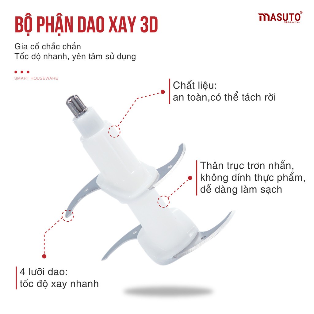 Máy Xay Thịt Đa Năng Elegant FC-J08 (1,5L/2L) Xay 2 chế độ - Hàng Đức Chính Hãng, Bảo Hành 12 tháng