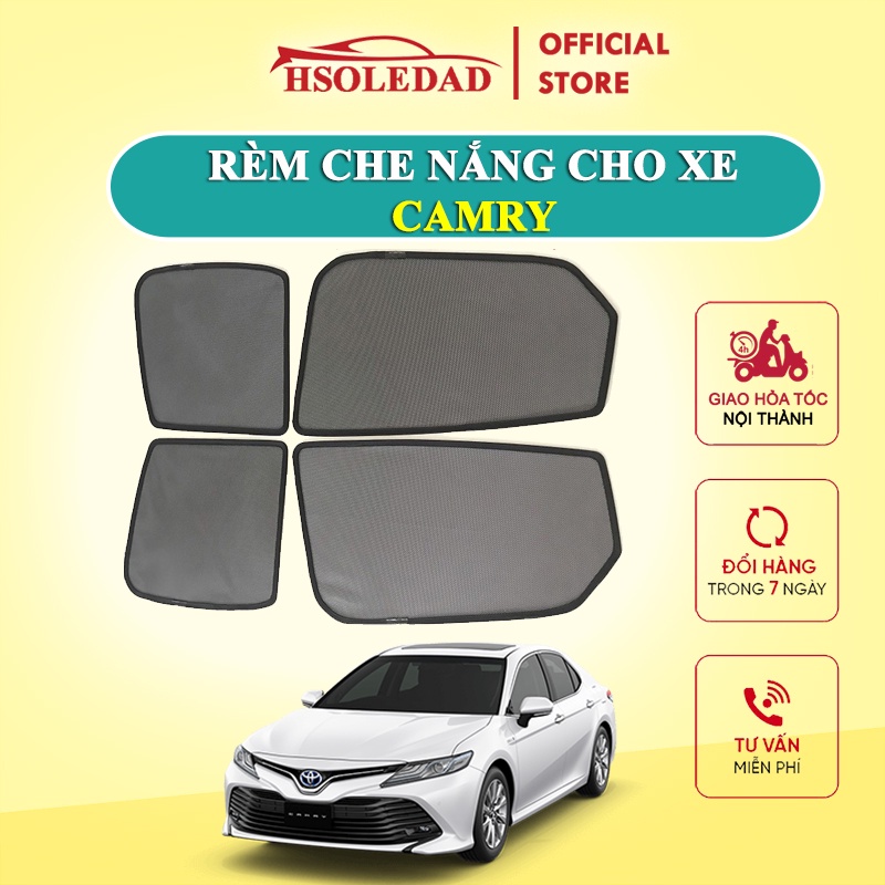 Rèm che nắng nam châm cho xe Toyota Camry, bộ 4 tấm cho 4 cửa, hàng loại 1 cao cấp nhất, vừa khít kính