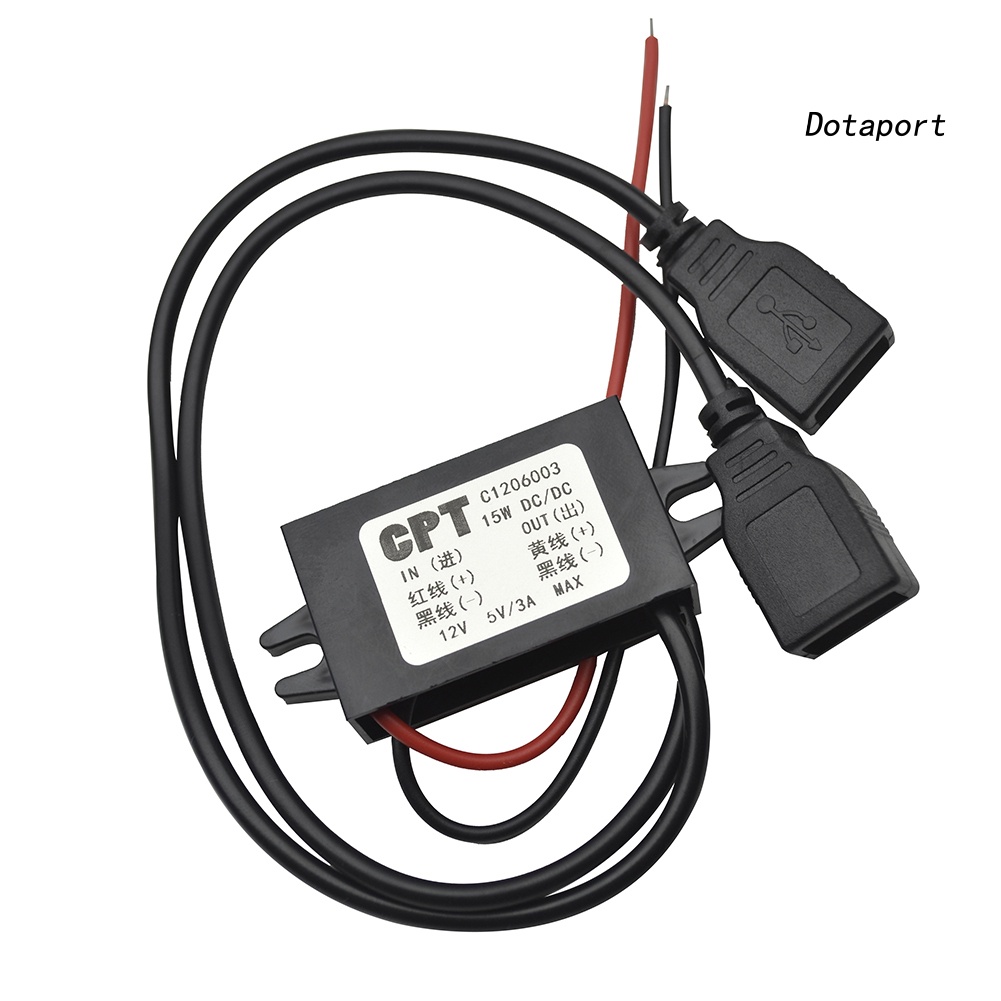 Đầu Sạc Chuyển Đổi USB Kép 12V Sang 5V 3A Max Cho Máy Tính Bảng GPS/Điện Thoại