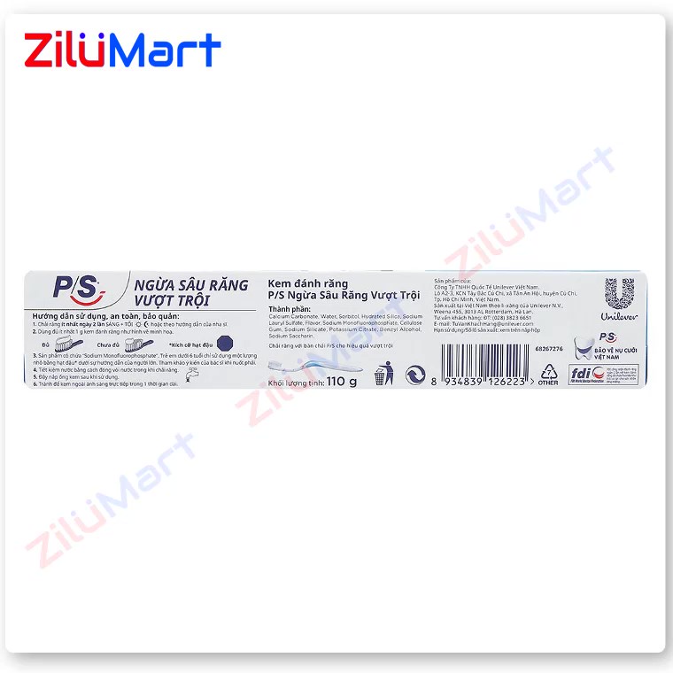 Kem đánh răng P/S ngừa sâu răng vượt trội loại 110g