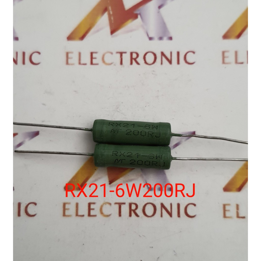 (Combo 5 con) RX21 6W 200R điện trở cuộn dây 6W200RJ 6W200R 6W 200R độ chính xác 5% dây quấn kháng sơn xanh lá cây