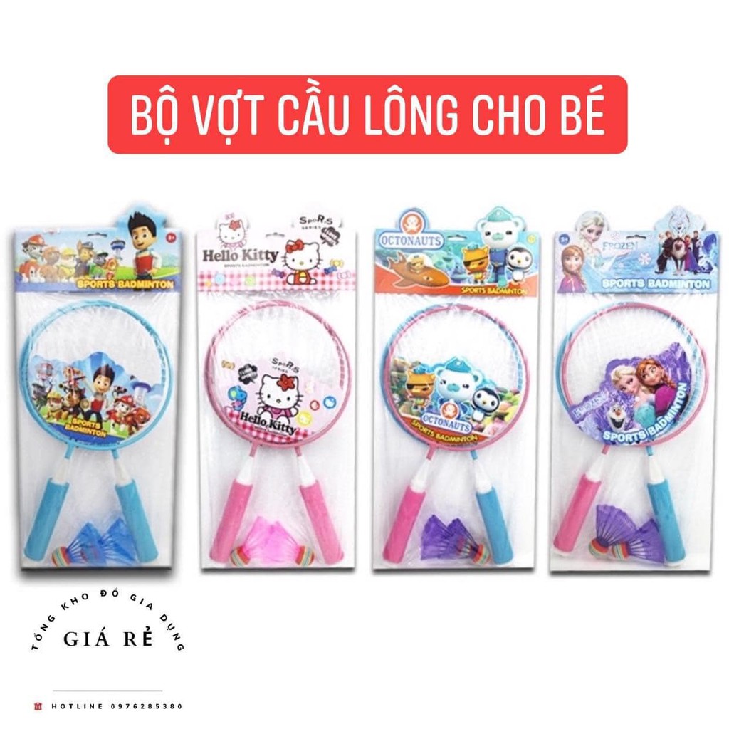 Bộ Vợt Cầu Lông Cán Ngắn Đệm Cao Su Cho Bé Giá Rẻ Vô Địch