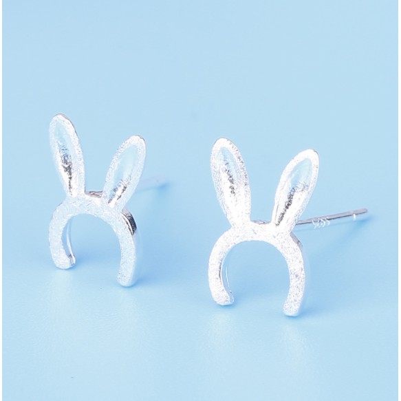 Bông tai, khuyên tai bạc 925 hình tai thỏ dễ thương, đáng yêu cho nữ