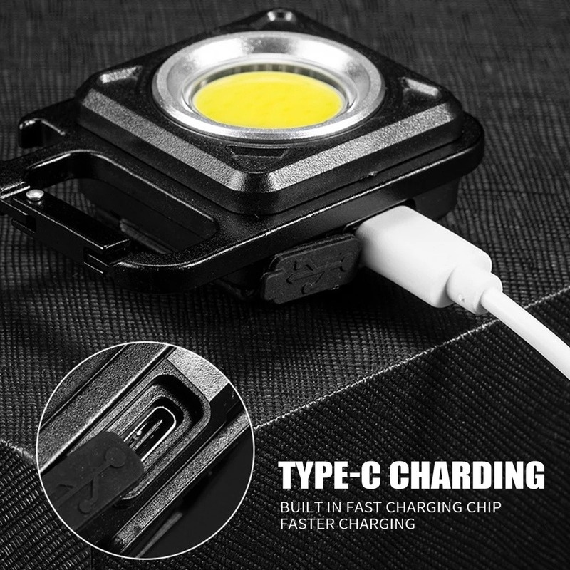 [Featured]Multifunctional Portable Mini LED Keychain USB Rechargeable COB Work Light Outdoor Camping Pocket Emergency Flashlight