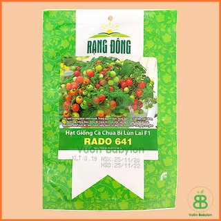 Hạt Giống Cà Chua Bi Đỏ Lùn Rạng Đông, Nảy Mầm Tốt, Năng Suất Cao, Dễ Trồng, Sai Trái Vuonbabylon - Gói 0.1G