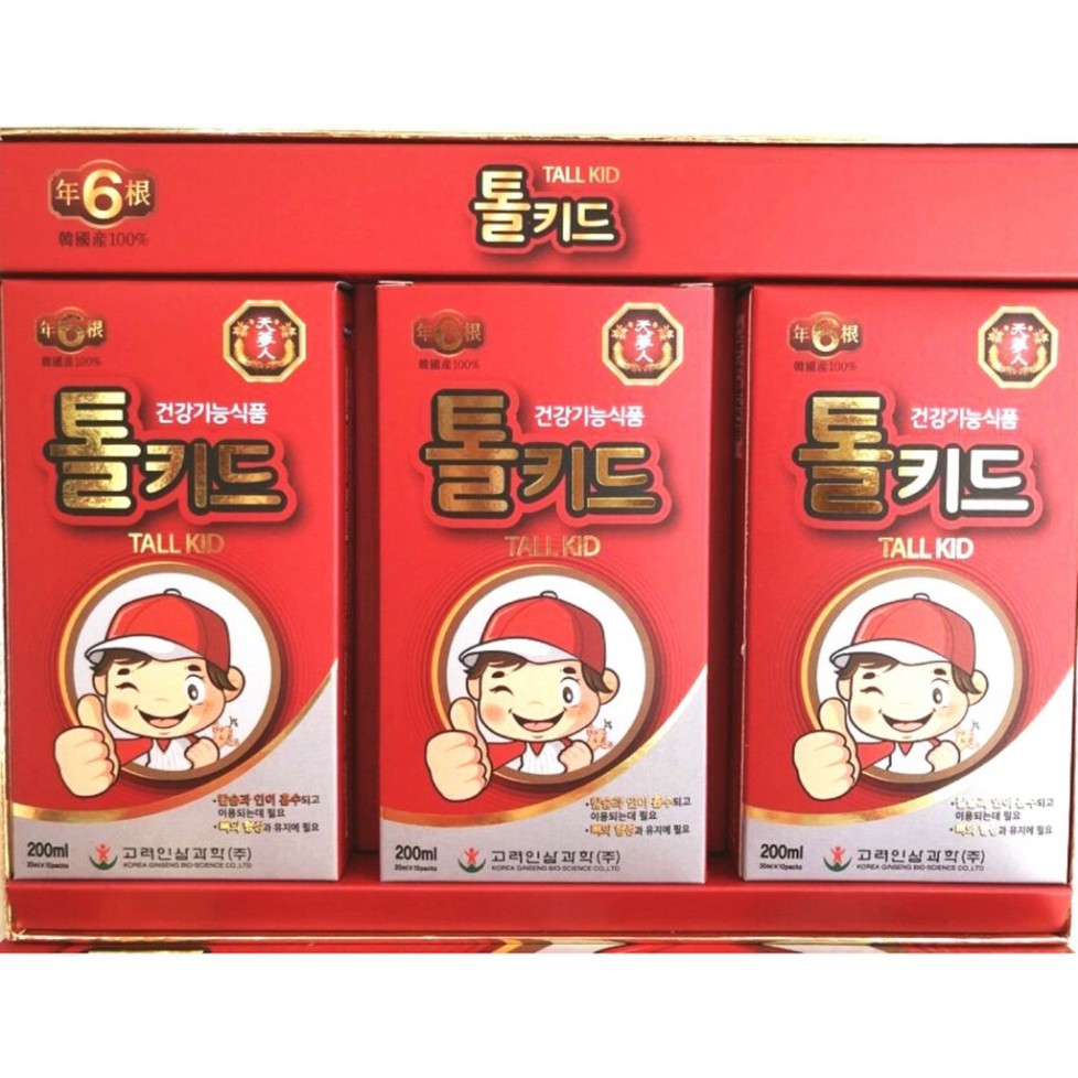 Hồng Sâm Baby Trẻ Em Tall Kid Hàn Quốc hộp 30 gói