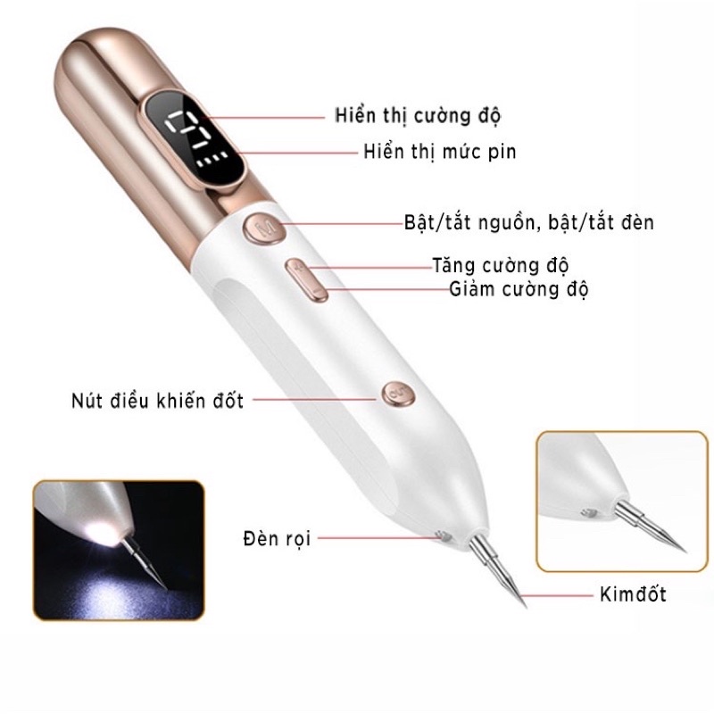 Máy Đốt Nốt Ruồi, Tẩy Nốt Ruồi, Đốt Mụn Thịt, Nám, Tàn Nhang 9 Cấp Độ DZ-01 Thế Hệ Mới 2022