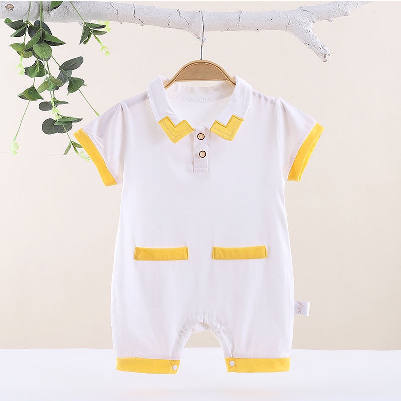 Bodysuit cho bé trai sơ sinh mẫu body công tử áo liền quần có cổ bẻ _ BD33