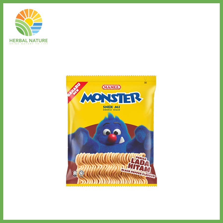 Snack Mì Vị Tiêu Đen Hiệu Mamee Monster (8x25g)